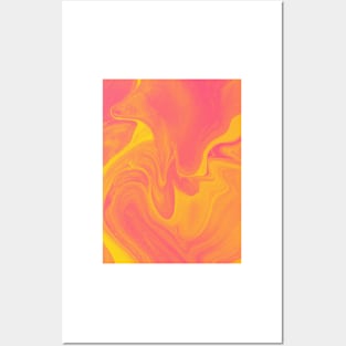 Pink and Yellow Abstract Painting Posters and Art